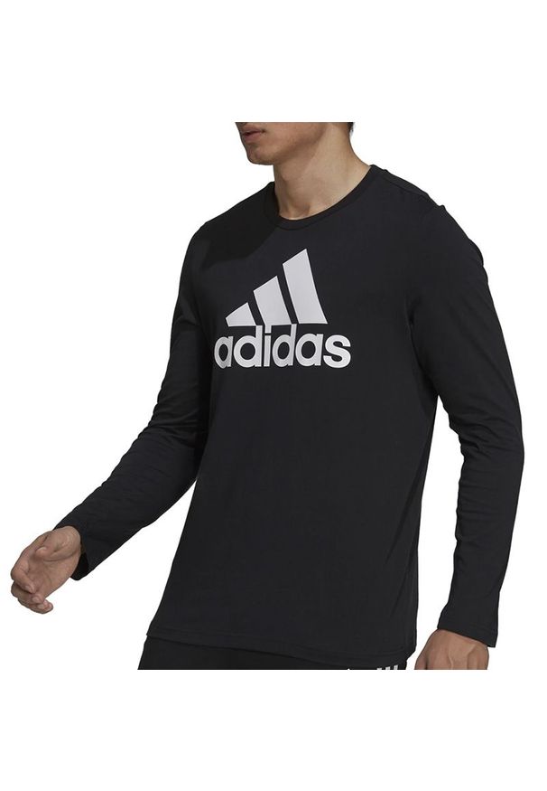 Adidas - Bluza adidas Longsleeve Essentials GV5274 - czarna. Kolor: czarny. Materiał: bawełna, tkanina, dresówka. Długość rękawa: długi rękaw. Styl: klasyczny
