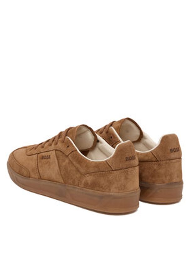 BOSS Sneakersy Brenta 50536645 Brązowy. Kolor: brązowy. Materiał: skóra, zamsz