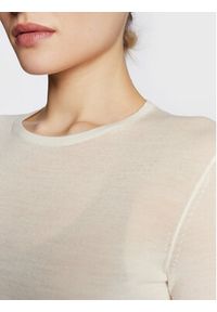Calvin Klein Sweter Extra Fine K20K204139 Beżowy Slim Fit. Kolor: beżowy. Materiał: wełna
