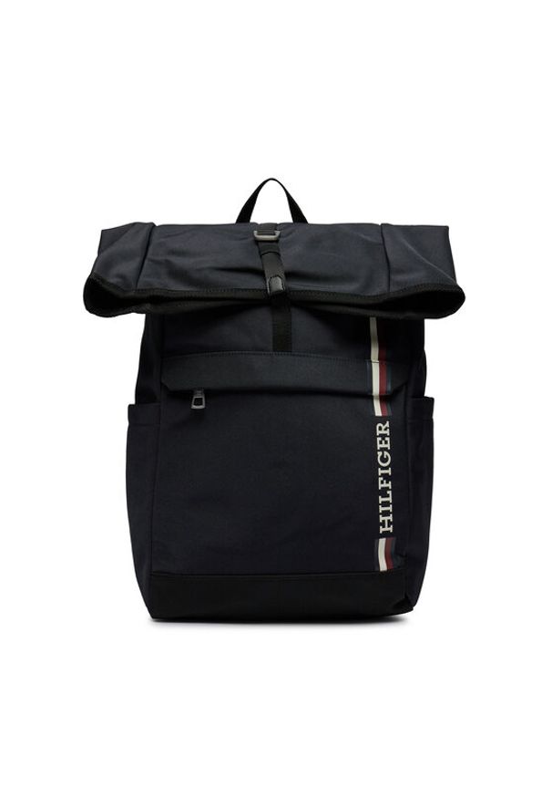 TOMMY HILFIGER - Tommy Hilfiger Plecak Th Monotype Rolltop Backpack AM0AM11792 Granatowy. Kolor: niebieski. Materiał: materiał