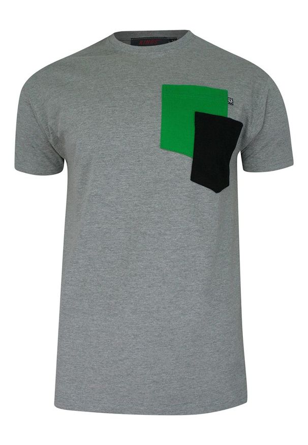Szary t-shirt Kings z krótkim rękawem, casualowy