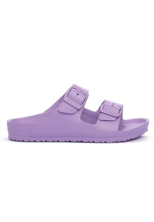 Klapki dla dzieci Birkenstock Arizona. Kolor: fioletowy. Materiał: materiał, syntetyk