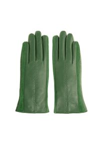 Wittchen - Damskie rękawiczki skórzane z zamszowymi wstawkami. Kolor: zielony. Materiał: skóra. Styl: klasyczny #2