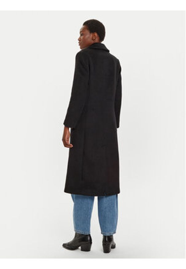 United Colors of Benetton - United Colors Of Benetton Płaszcz wełniany 28HFDN069 Czarny Regular Fit. Kolor: czarny. Materiał: syntetyk, wełna