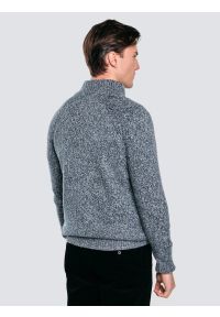 Big-Star - Sweter męski rozpinany melanżowy niebieski Dionis 402. Okazja: do pracy, na uczelnię, na co dzień. Kolor: niebieski. Materiał: dzianina, bawełna, jeans, materiał. Wzór: melanż. Styl: casual, elegancki #6