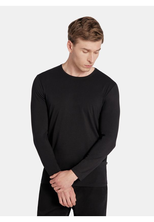 Pako Lorente - PAKO LORENTE – Longsleeve męski w kolorze czarnym. Kolor: czarny, biały, niebieski. Materiał: bawełna, elastan. Długość rękawa: długi rękaw. Długość: długie
