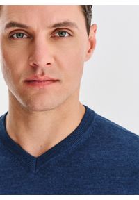 Pako Lorente - PAKO LORENTE - Wełniany sweter w kolorze granatowym. Okazja: na co dzień. Kolor: beżowy, niebieski. Materiał: wełna. Sezon: jesień. Styl: casual #6