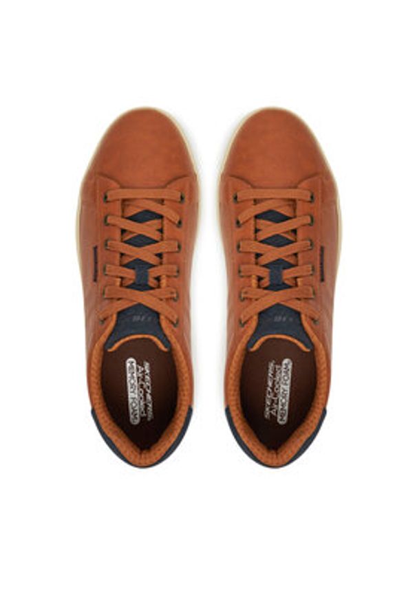 skechers - Skechers Sneakersy 210946/LUG Brązowy. Kolor: brązowy. Materiał: zamsz, skóra
