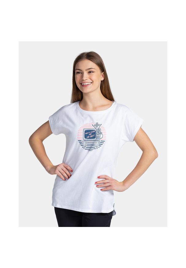 Damski bawełniany t-shirt Kilpi NELLIM-W. Kolor: biały. Materiał: bawełna