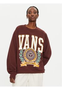 Vans Bluza First Team VN000HCF Brązowy Loose Fit. Kolor: brązowy. Materiał: bawełna, syntetyk