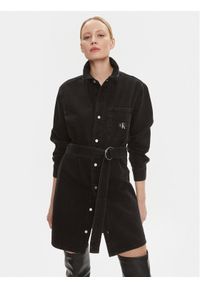 Calvin Klein Jeans Sukienka jeansowa Utility J20J222460 Czarny Regular Fit. Kolor: czarny. Materiał: bawełna #1