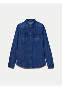 Sisley Koszula jeansowa 5TKL5QF66 Granatowy Regular Fit. Kolor: niebieski. Materiał: bawełna #8
