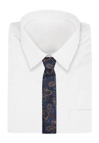 Alties - Klasyczny Męski Krawat - ALTIES - Brązowy Wzór Paisley. Kolor: brązowy, wielokolorowy, beżowy. Materiał: tkanina. Wzór: paisley. Styl: klasyczny #2