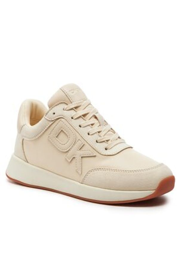 DKNY Sneakersy K1472129 Beżowy. Kolor: beżowy. Materiał: skóra