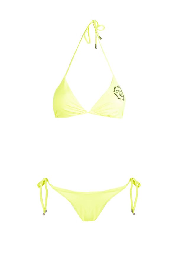 Philipp Plein Bikini Triangolo | CDPPT10 | Kobieta | Żółty. Kolor: żółty. Materiał: elastan, poliamid. Wzór: aplikacja
