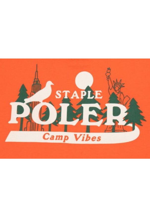 Koszulka turystyczna męska Poler X Staple NYC Camp. Kolor: pomarańczowy. Materiał: bawełna