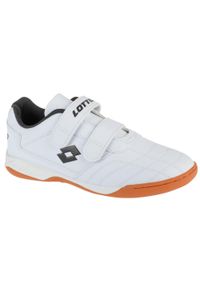 Buty dziecięce halowe LOTTO PACER T sportowe futsal piłka nożna. Kolor: biały. Materiał: guma, materiał, tkanina, syntetyk. Sport: piłka nożna