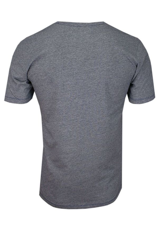 Pako Jeans - Granatowy Bawełniany T-Shirt -PAKO JEANS- Męski, Krótki Rękaw, Dekolt w Serek z Guzikami. Okazja: na co dzień. Typ kołnierza: dekolt w serek. Kolor: niebieski. Materiał: bawełna. Długość rękawa: krótki rękaw. Długość: krótkie. Styl: casual