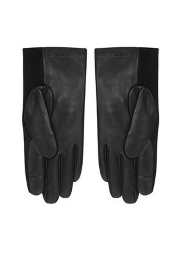 Calvin Klein Rękawiczki Damskie LV04F9006G Czarny. Kolor: czarny. Materiał: skóra, zamsz