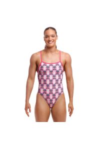 FUNKITA - Strój kąpielowy damski jednoczęściowy na basen plażę Funkita. Kolor: wielokolorowy, różowy, biały