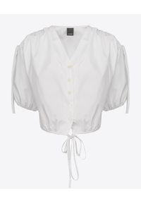 Pinko - PINKO - Biała koszula z bufiastymi rękawami Corbetta. Kolor: biały. Materiał: bawełna #4