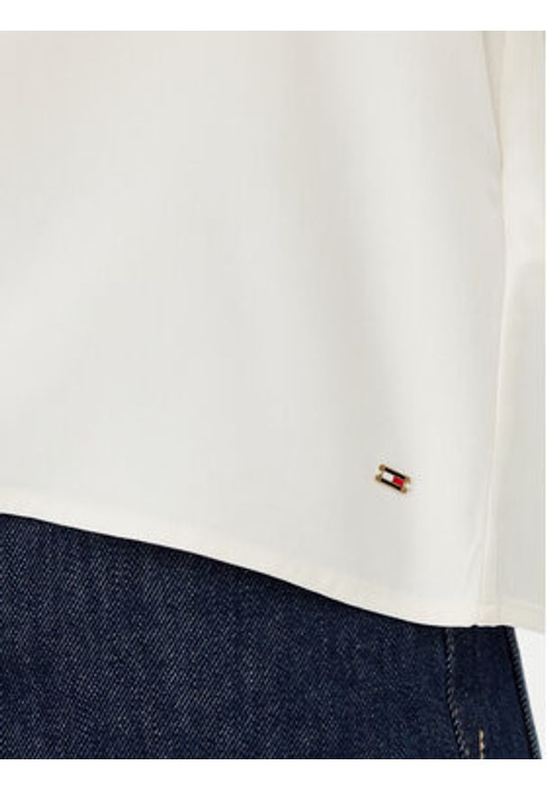TOMMY HILFIGER - Tommy Hilfiger Bluzka WW0WW44049 Écru Regular Fit. Materiał: wiskoza