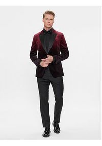 BOSS - Boss Marynarka Hutson 50502673 Bordowy Slim Fit. Kolor: czerwony. Materiał: bawełna #6