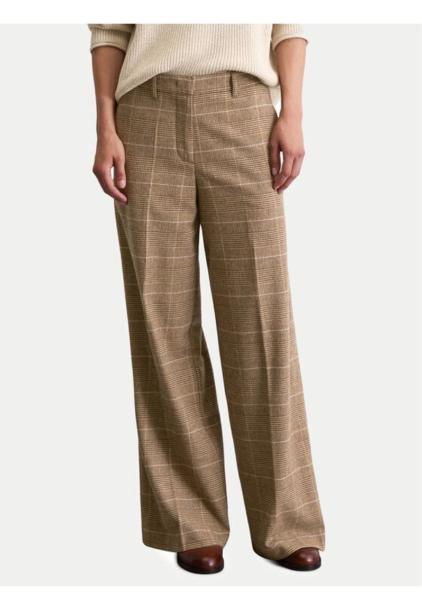 Marc O'Polo Spodnie palazzo 508 0150 10417 Beżowy Wide Fit. Kolor: beżowy. Materiał: wełna