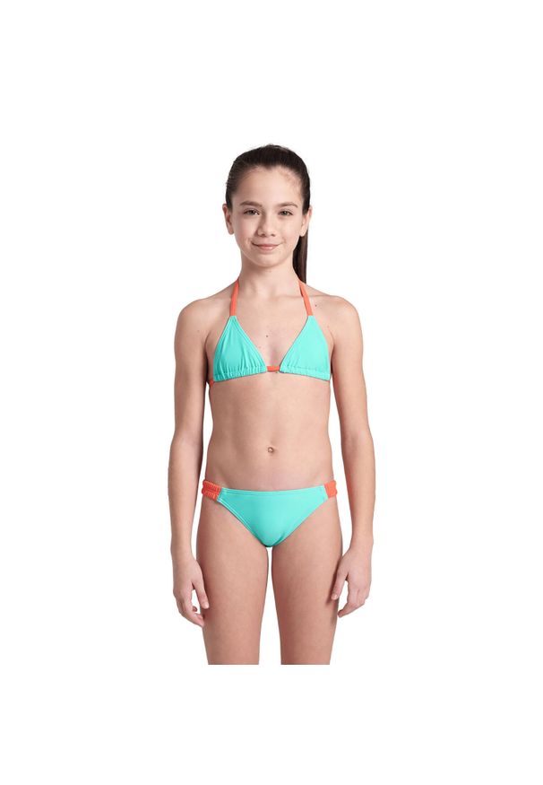Strój kąpielowy dziewczęcy dwuczęściowy na basen plażę Arena Essentials. Kolor: wielokolorowy, niebieski, pomarańczowy