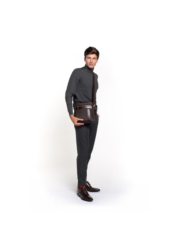 Brązowa listonoszka Wittchen w kolorowe wzory, elegancka
