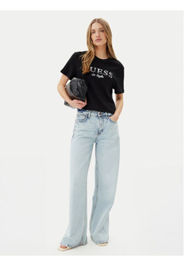 Guess T-Shirt V5GI09 K9RM1 Czarny Regular Fit. Kolor: czarny. Materiał: bawełna