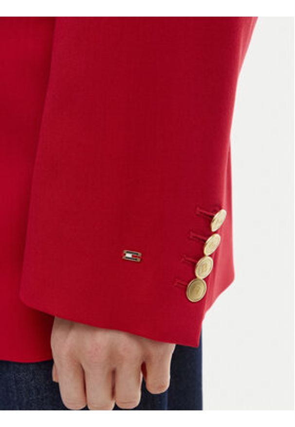 TOMMY HILFIGER - Tommy Hilfiger Marynarka WW0WW50784 Czerwony Relaxed Fit. Kolor: czerwony. Materiał: syntetyk, wełna