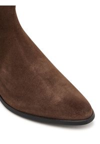 TOMMY HILFIGER - Tommy Hilfiger Botki Pointy Zip Bootie FW0FW08981 Brązowy. Kolor: brązowy. Materiał: zamsz, skóra