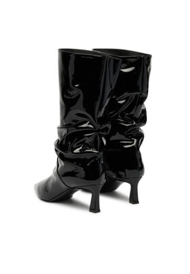 Pollini Botki SA24115M0NTT0000 Czarny. Kolor: czarny. Materiał: lakier, skóra