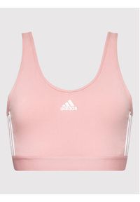 Adidas - adidas Biustonosz sportowy Essentials 3-Stripes HF7229 Różowy. Kolor: różowy. Materiał: bawełna #3
