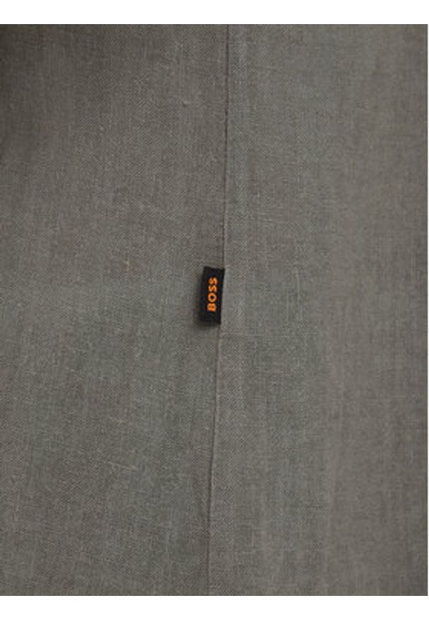 BOSS Koszula 50537382 Szary ciemny Regular Fit. Kolor: szary. Materiał: len