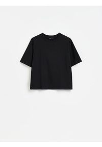 Reserved - T-shirt z bawełną - czarny. Kolor: czarny. Materiał: bawełna. Styl: klasyczny