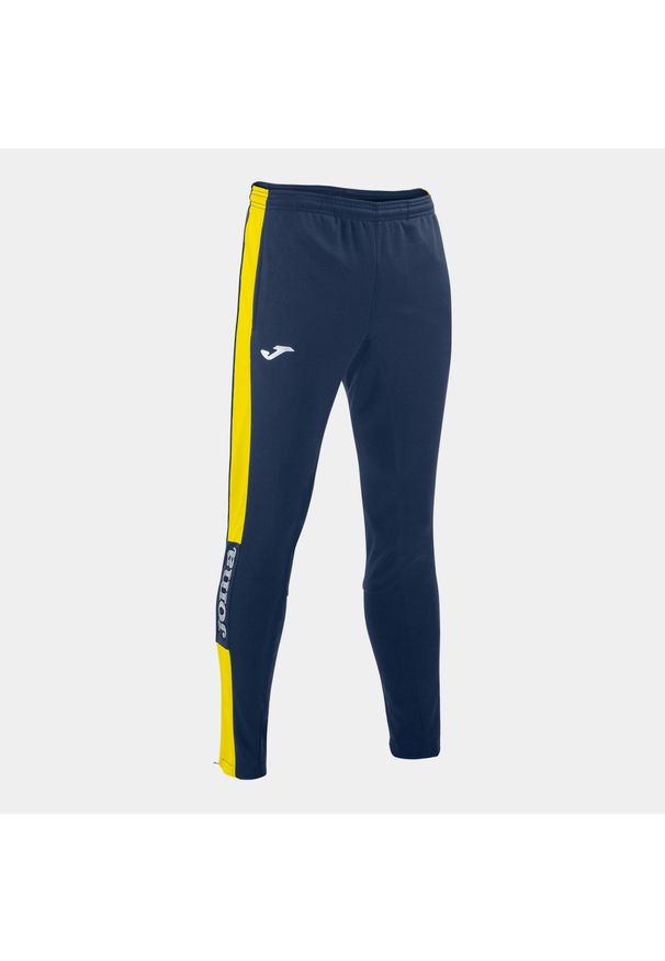 Spodnie do piłki nożnej męskie Joma Championship IV długie. Kolor: wielokolorowy, niebieski, żółty. Długość: długie. Sport: piłka nożna