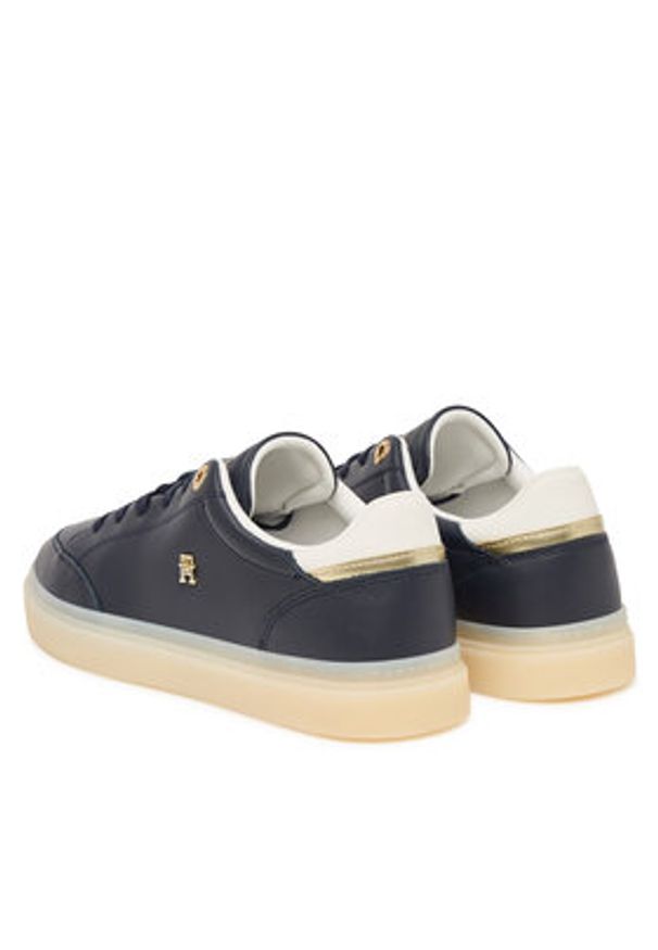 TOMMY HILFIGER - Tommy Hilfiger Sneakersy Th Chic Sneaker Elevated FW0FW09400 Granatowy. Kolor: niebieski. Materiał: skóra