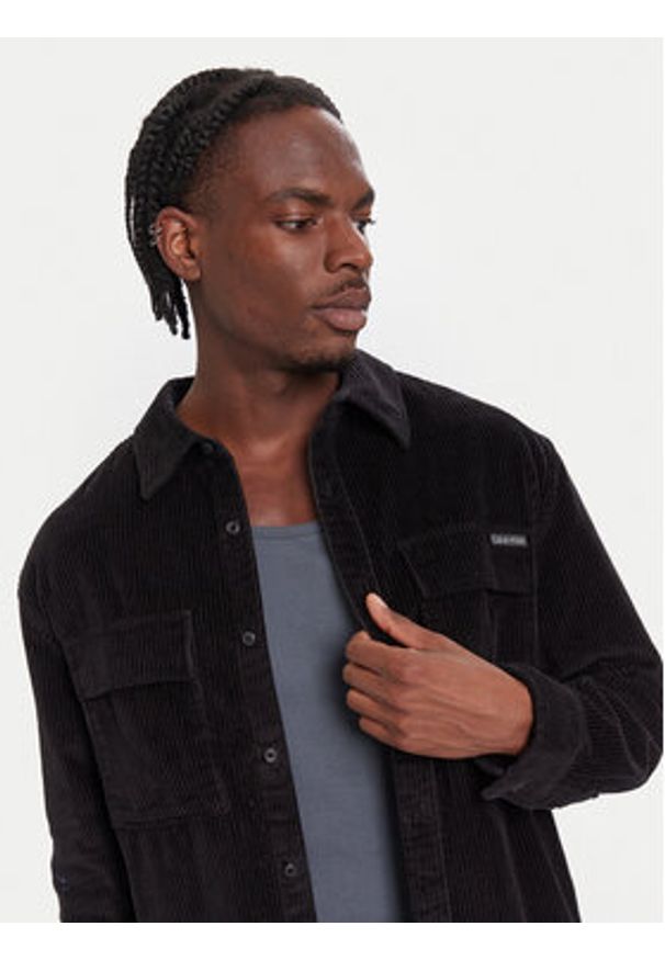 Calvin Klein Jeans Koszula LV04RD106G Czarny Relaxed Fit. Kolor: czarny. Materiał: sztruks, bawełna