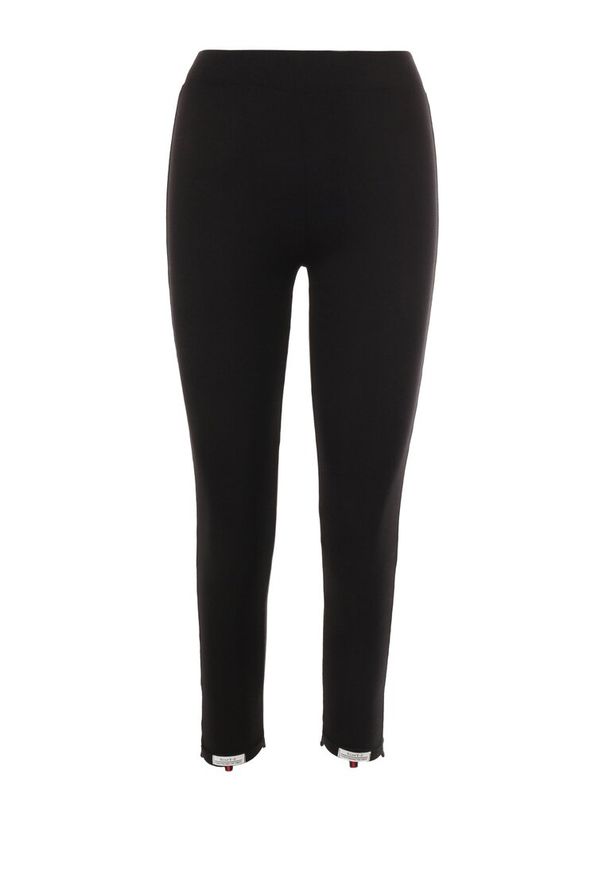 Born2be - Czarne Legginsy Pirius. Okazja: na co dzień. Stan: podwyższony. Kolor: czarny. Długość: długie. Wzór: aplikacja. Styl: casual, sportowy