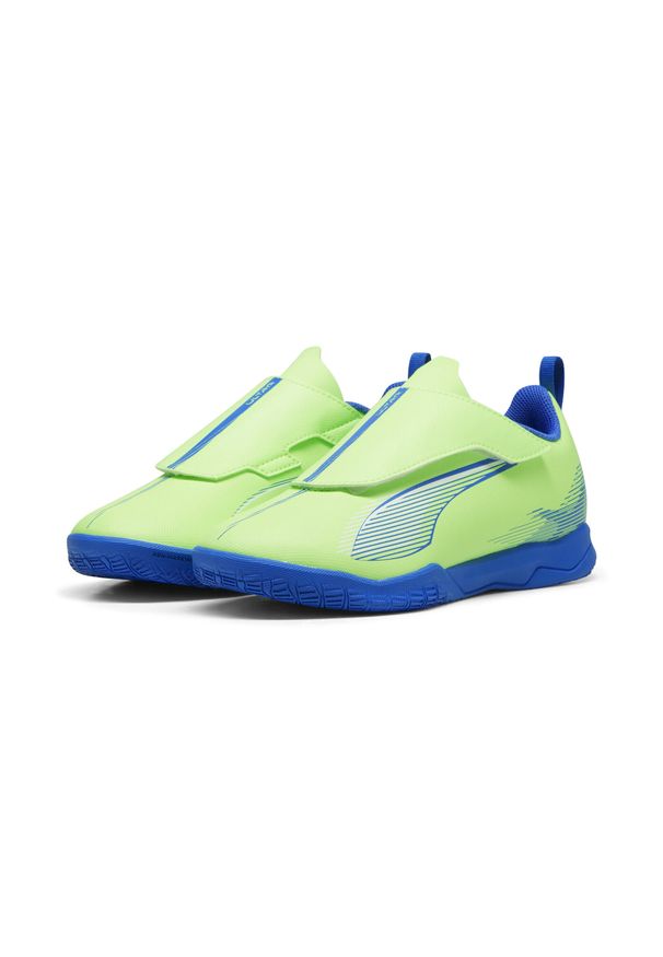 Puma - Dziecięce buty piłkarskie ULTRA 5 PLAY IT PUMA. Zapięcie: rzepy. Kolor: żółty, niebieski, wielokolorowy, biały. Sport: piłka nożna