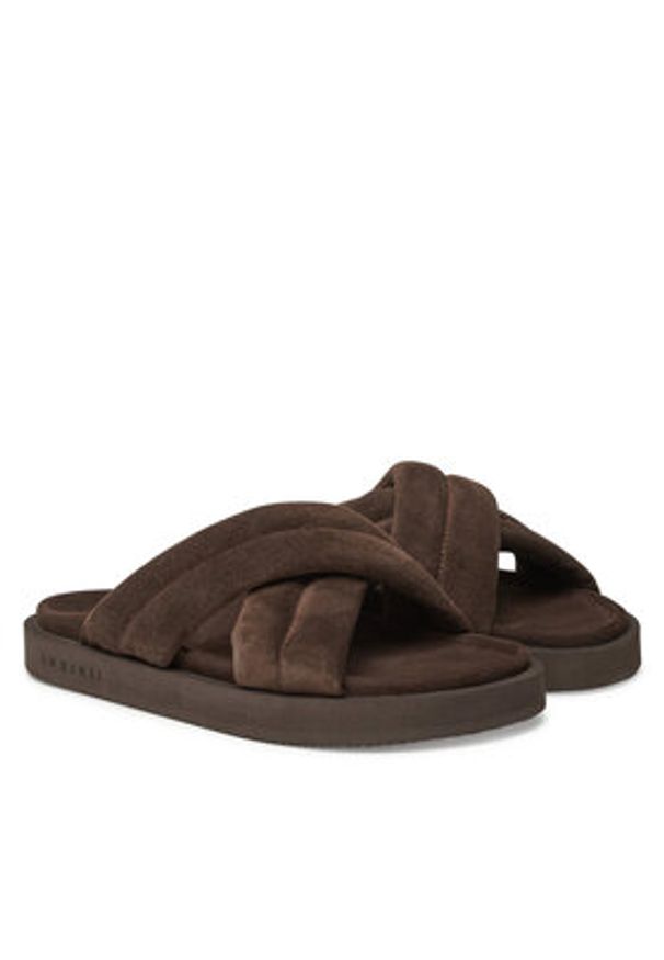 Inuikii Klapki Suede Crossed 50102-500 Brązowy. Kolor: brązowy. Materiał: zamsz, skóra