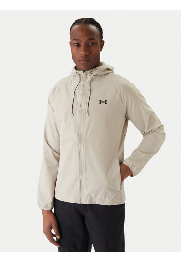 Under Armour Wiatrówka Ua Stretch Woven Windbreaker 1377171-289 Khaki Fitted Fit. Kolor: brązowy. Materiał: syntetyk