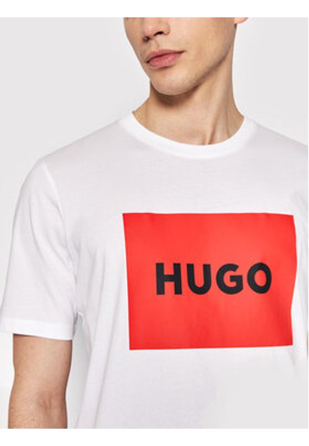 Hugo T-Shirt Dulive222 50467952 Biały Regular Fit. Kolor: biały. Materiał: bawełna