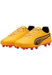Buty piłkarskie Puma King Match FG/AG Jr 107573 05 żółte. Kolor: żółty. Materiał: materiał, mikrofibra. Szerokość cholewki: normalna. Sport: piłka nożna #3