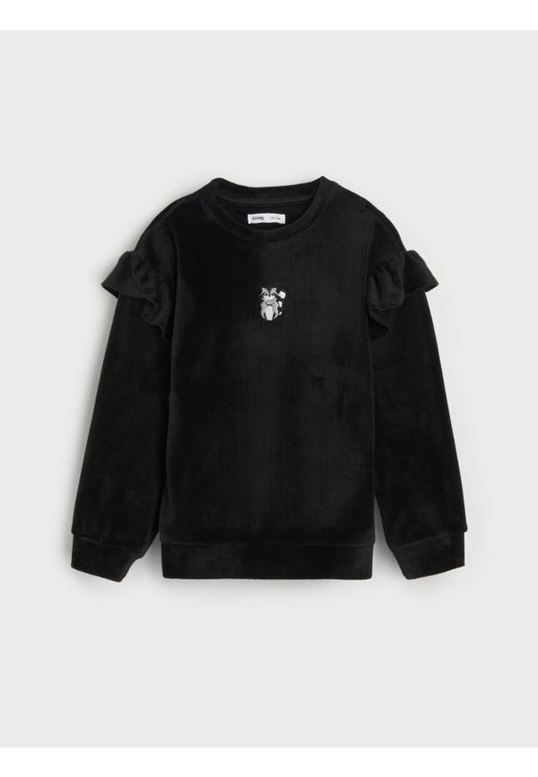 Sinsay - Bluza crewneck - czarny. Kolor: czarny