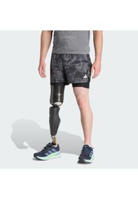 Adidas - Szorty Own The Run Spray Dye 2-In-1. Kolor: czarny, szary, wielokolorowy. Technologia: ClimaCool (Adidas). Sport: bieganie #1