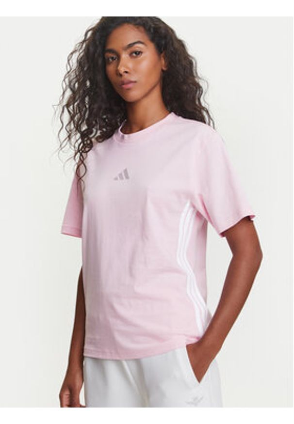 Adidas - adidas T-Shirt Essentials 3-Stripes JE1226 Różowy Regular Fit. Kolor: różowy. Materiał: bawełna