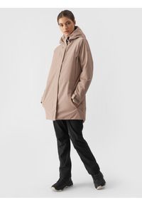 4f - 4F Parka przejściowa membrana 8000 damska - brązowa XL. Okazja: na co dzień. Kolor: brązowy. Materiał: materiał, syntetyk, dzianina, tkanina, poliester. Długość: do kolan. Sezon: zima. Styl: sportowy, casual #1